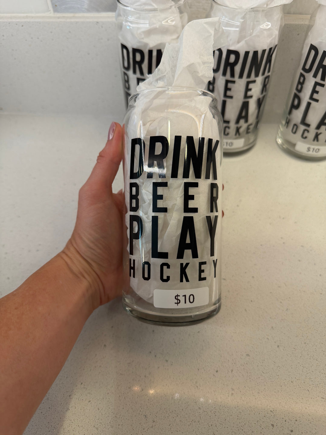 Hockey Pint Glasses, Set of 4, Brand New