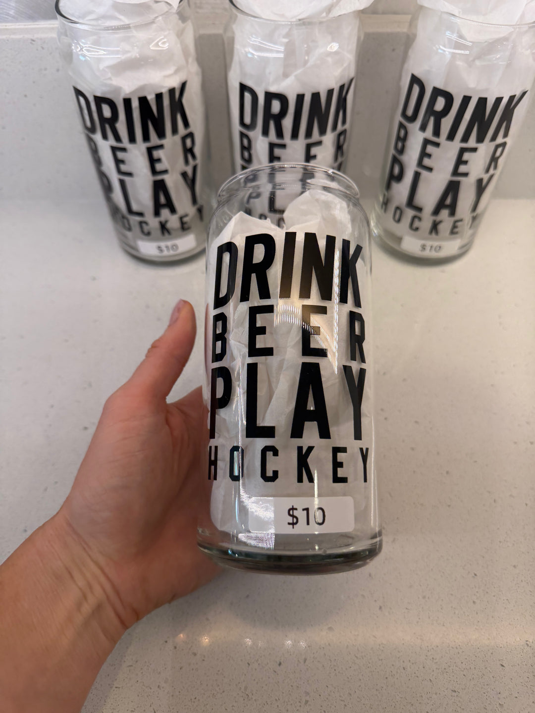Hockey Pint Glasses, Set of 4, Brand New