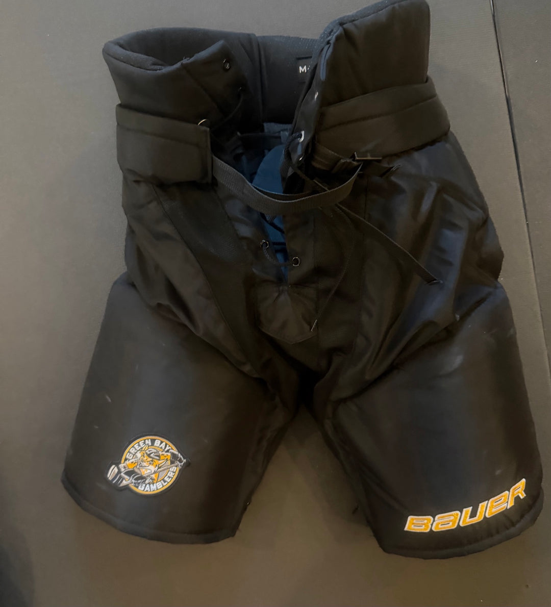 Green Bay Gamblers USHL Bauer Custom Pro Stock Hockey Pants/Breezers – Used – Senior Medium +1”